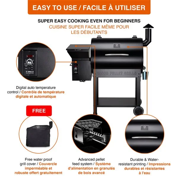 Z GRILLS ZPG-7002B Barbecue à Granulés De Bois Et Fumoir 8-en-1 De 694 Po² Noir - Image 5
