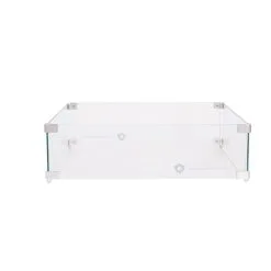 Abat-vent Pour Foyer Extérieur Au Gaz Sunbeam Carré De 22 Po L. X 22 Po L. X 15,2 Po H. En Verre Transparent