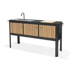 Station De Préparation De Cuisine Extérieure Foncé Avec évier Portals Par LifestyleGarden