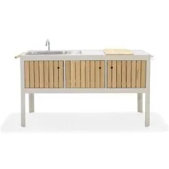 Station De Préparation De Cuisine Extérieure Pâle Avec évier Portals Par LifestyleGarden